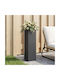 vidaXL Ghiveci De Flori Metalic Negru 20x20x75cm