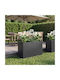 vidaXL Ghiveci De Flori Metalic Negru 80x30x50cm
