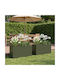 vidaXL Set of 2 Metallic Flower Pots Olive