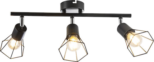 Globo Lighting Τριπλό Σποτ με Ντουί E14 σε Μαύρο Χρώμα