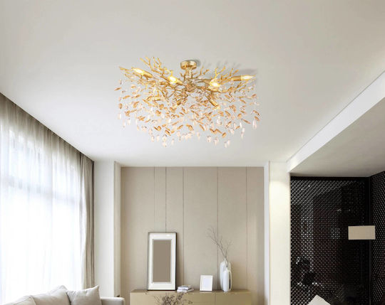 Globo Lighting Luminiță De Tavan Montată 85cm Auriu Cu Bază De Bec E14
