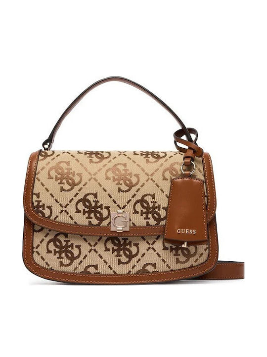 Latte Logo Set Damen Handtasche Klappe Tabac