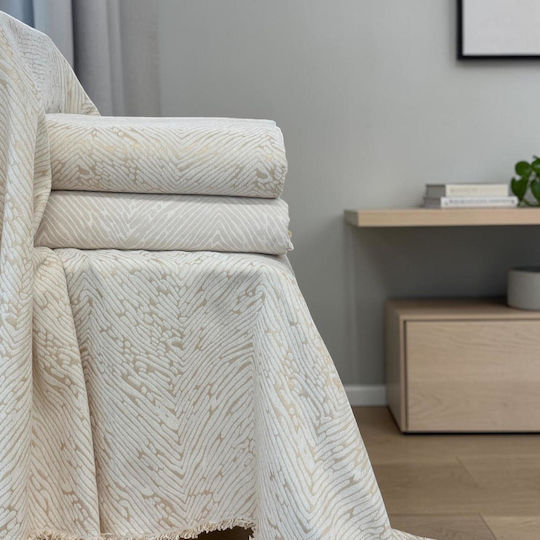 Linea Home Berre Τριθέσιου Καναπέ Π180xΜ300cm Εκρου