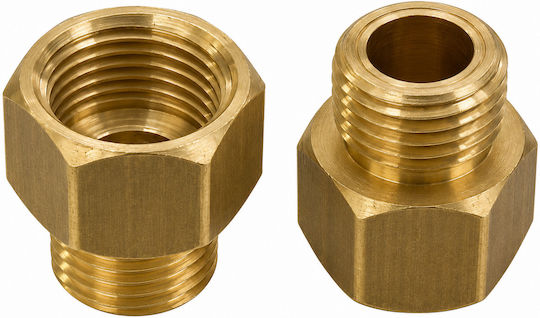 Brass Gas Hose Connector 1/2 Male Left 20x14 Female Fiber Blue