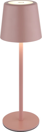 Globo Lighting Metal Table Lamp Led with Pink Shade and Base