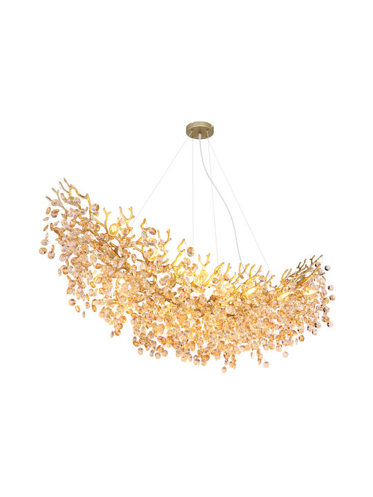 Globo Lighting Πολυέλαιος με Κρύσταλλα Χρυσός Globo Lighting Πολυέλαιος με Κρύσταλλα Χρυσός