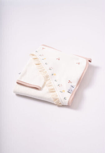 Evita Baby Bademantel mit Kapuze Ecru