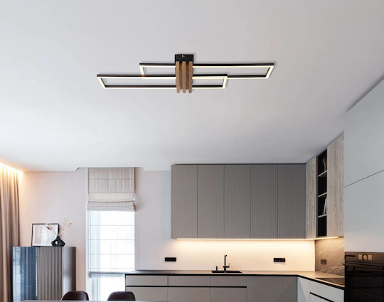 Globo Lighting Πλαφονιέρα Οροφής 80εκ. Μαύρη με Ενσωματωμένο LED