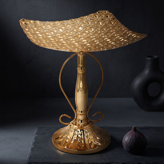 Keskor Kuchenteller Metallisch Gold 20x20x24cm