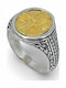 Men's Silver Gold Plated Ring