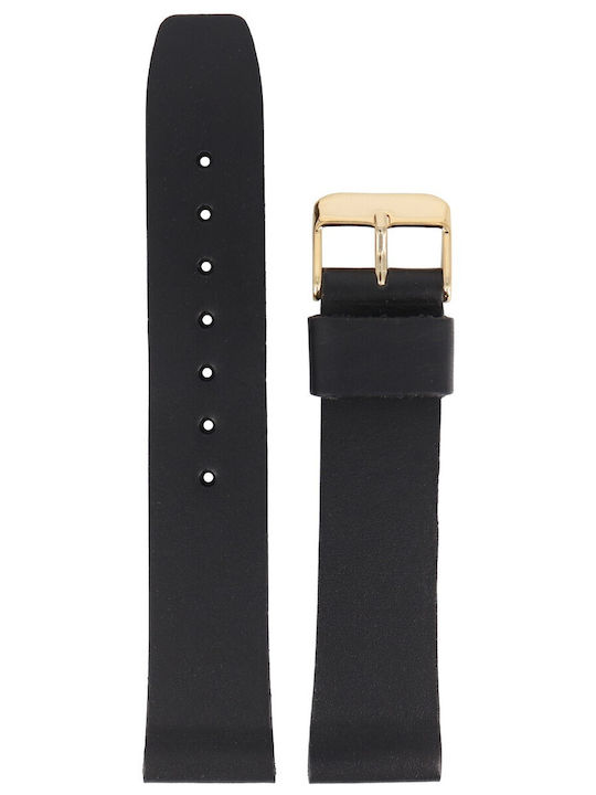 Tzevelion Leather Strap Black 18mm