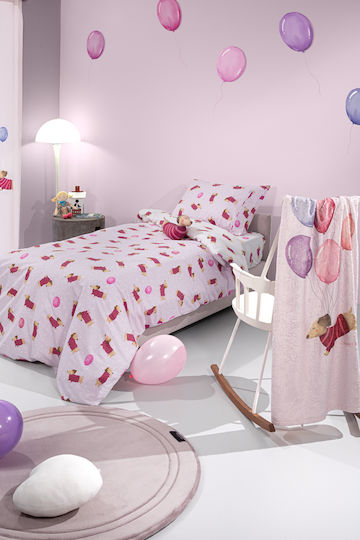 Saint Clair Single Cotton Sheets Set Pet Fuchsia 115x170cm 3 Pieces