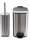 Eurocasa Inox Σετ Πιγκάλ και Καλαθάκι Μπάνιου Soft Close 6lt Ασημί