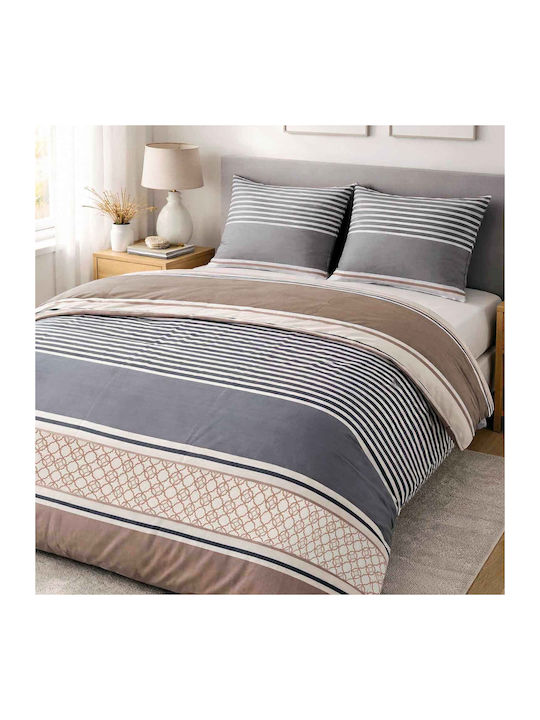 Darymex Set Huse Pentru Pilote 100% Bumbac 180x200cm Semidublu Cu Față De Pernă Gri Maro