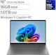 HP OmniBook 5 16" IPS FHD+ Touchscreen (Ultra 5-322/16GB/1.0TB SSD/W11 Home) (US Keyboard)
