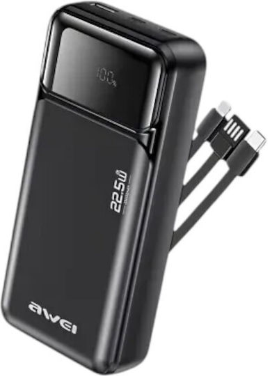 Awei PA-94 Power Bank 10000mAh 22.5W with USB-A Port and USB-C Port Power Delivery / Quick Charge Black