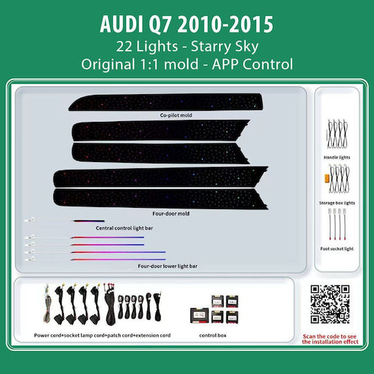 Diq Ambient Audi Q7 Fl Trim 4l Digital Iq Ambient Light Audi Q7 Mod 2005-2010 22 Lights Starry Sky