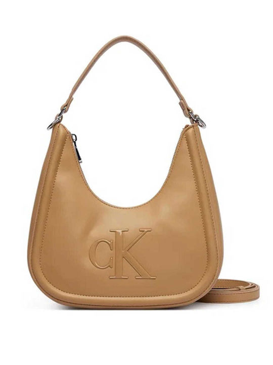 Calvin Klein Bold Ck Дамска Чанта За Рамо Кафява