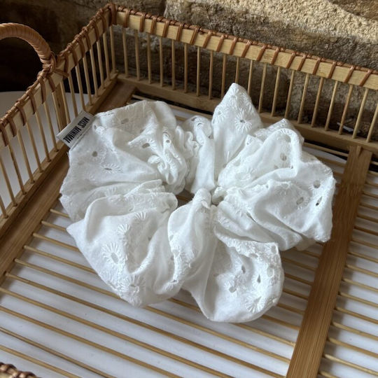 Miss Minimal Scrunchie White