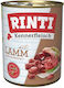 Rinti Kennerfleisch Hrana Umedă Pentru Câini în Conservă Dietă cu Miel și Carne Fără Cereale 6x800gr