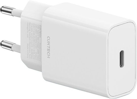 Cuktech Φορτιστής Χωρίς Καλώδιο GaN με Θύρα USB-C 20W Λευκός (HA716C)