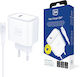 3MK USB-C Charger with USB-C Cable - USB-C 20W Power Delivery White (Rayo)