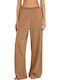 Women's Ribbed Trousers in Regular Fit Brown