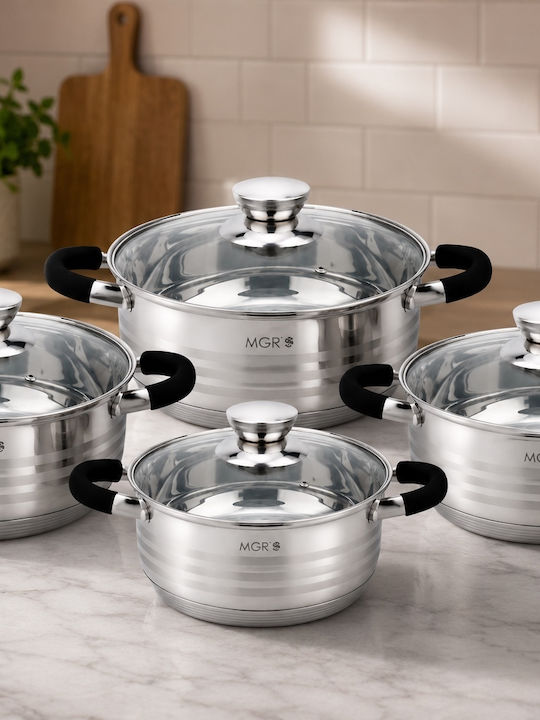 Alpha-Market ELO Rostfreier Stahl Töpfe Set 4 Töpfe