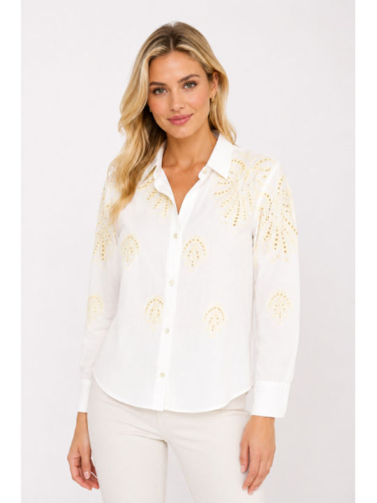 Long Sleeve Women's Shirt White SC-C6855-26SH-WHITE