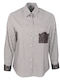 Long Sleeve Women's Denim Shirt Brown Striped