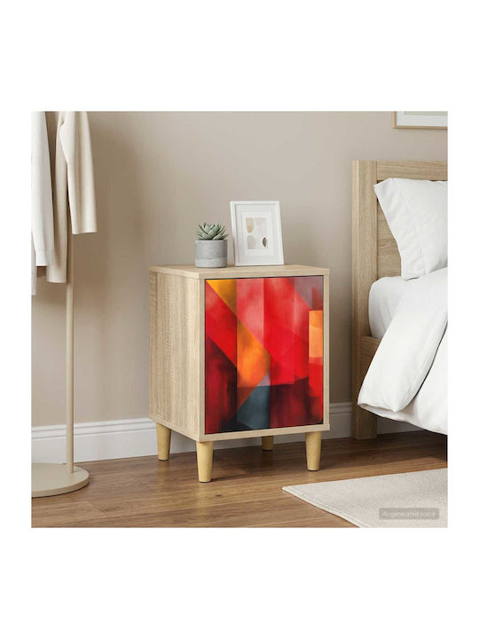 Nachttische Holz Beige 2Stücke 36x33x50cm