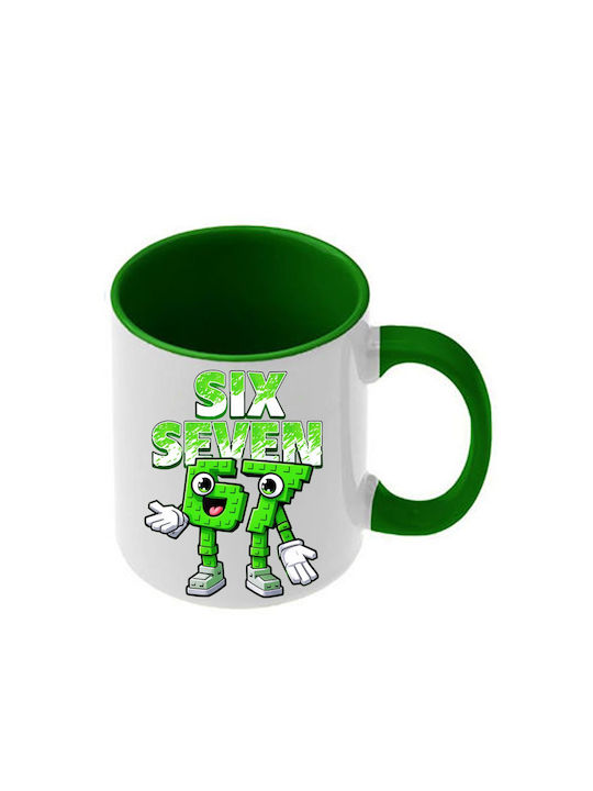 Mug Six-Seven Green Handle Interior