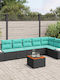 Garten- und Outdoor-Möbelsets Wohnzimmer Typsatz 7 Stück Türkis mit Kissen