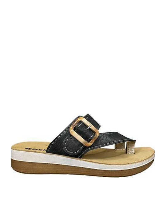 Anatomisch Damenplattformen in Stil Pantoffeln Schwarz GY-08356-1-3