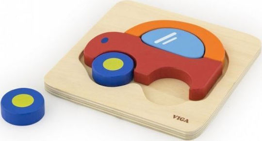 Wooden Kids Puzzle Pegged Car 4pcs Viga Toys