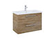 Roca Roma Plus Compact Badezimmer Waschtisch-Einheit mit Waschbecken Rural Eiche