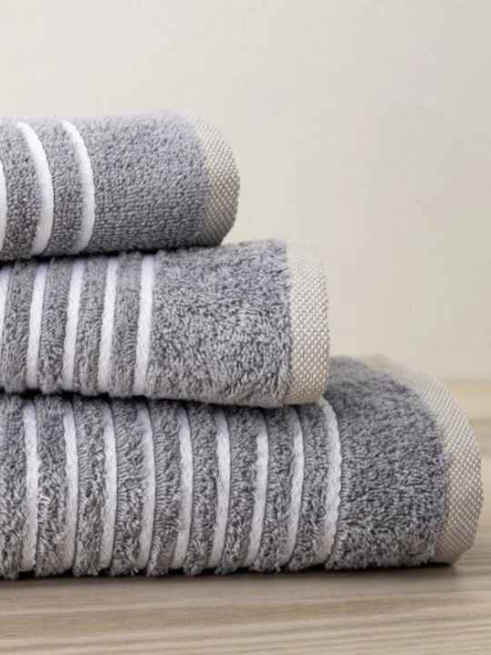 Nima Bath Towels Set 3 Pieces Niva Grey