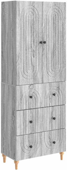 Βιβλιοθήκες Γκρι (2τμχ) 66x34.5x90εκ.