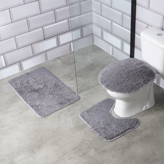 Vilde Set Bath Mats 569702 Grey 3 Pieces
