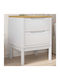 Bedside Table Made of Solid White Wood 45x39x57cm