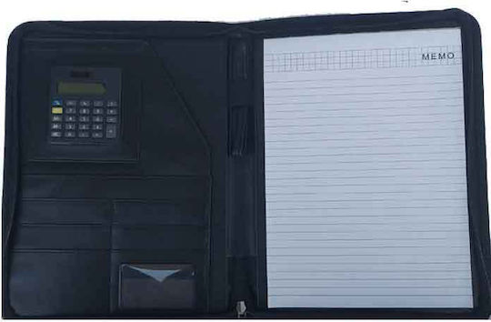 Ντοσιε Χειρός Μαύρος Φερμουάρ Α4 2503 Spandi
