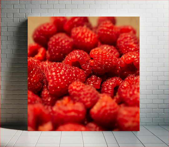 Gemälde Fresh Raspberries Frische Himbeeren 110x110