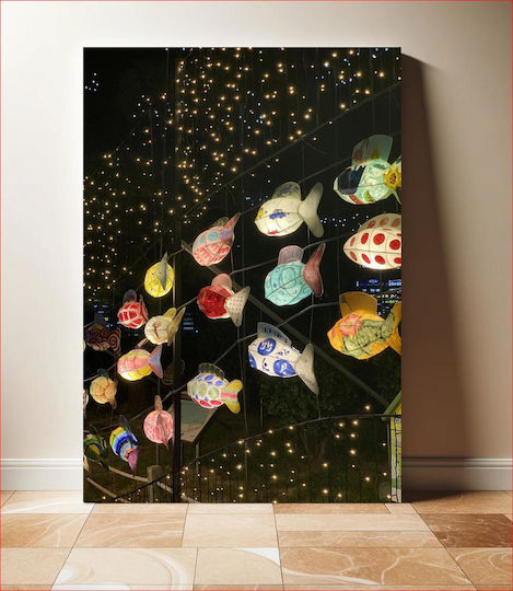 Πίνακας Illuminated Paper Fish Lanterns Φωτιζόμενα Χάρτινα Φανάρια Ψαριών 115x170 Πίνακας Illuminated Paper Fish Lanterns Φωτιζόμενα Χάρτινα Φανάρια Ψαριών 115x170