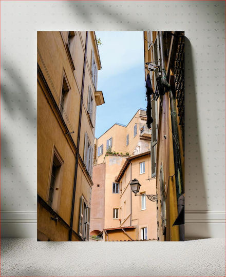 Painting Urban Alley Buildings Urban Narrow Buildings 100x150