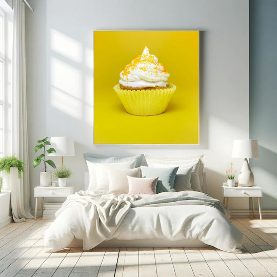 Painting Bright Cupcake On Yellow Background Bright Cupcake Yellow Background 110x110