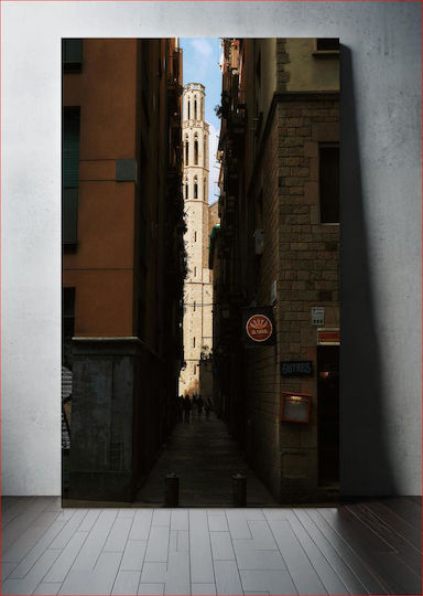 Painting Architectural Tower Amidst Alleyway Architectural Tower Amidst The Alleyway 100x150