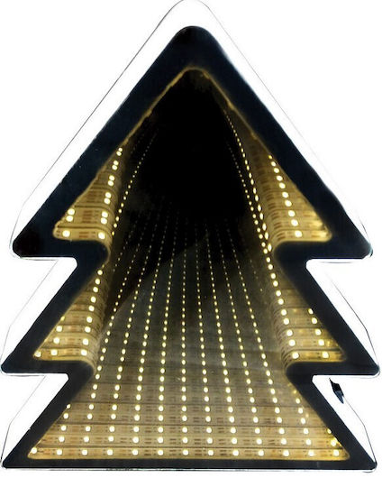 Illuminated Christmas Decorative Wooden Tree 30cm Battery Tree