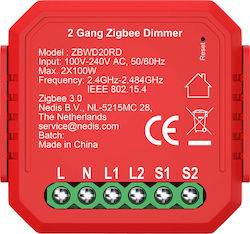 Nedis Zigbee 3.0 200w Smart Switch Dual Dimmer Red