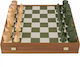 Manopoulos Wooden Chess Pawns Handmade Green / White / Beige 8.5cm
