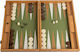 Manopoulos Leatherette Wooden Checkers & Dice Set for Backgammon Handmade Green / Yellow
